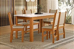 MESA BELLAGIO 150 C/6 CAD CLARA FR/OFF - POLIMAM