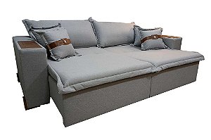 SOFA RETR CAPRI 250 LINHO SAT CINZA/07 - INNOVE