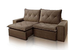 SOFA RETR LORETO 180CM VEL MARROM/524 - JC ESTOF