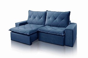 SOFA RETR LORETO 180CM VEL AZUL/529 - JC ESTOF