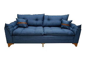 SOFA FIXO CRETA 200CM LINHO AZUL/28 - BOARETO
