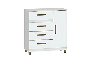 COMODA LEME 4GV 1PT BRANCA - FELLICCI