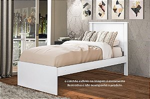 CAMA BARCELONA SOLTEIRO BRANCO - TEBARROT