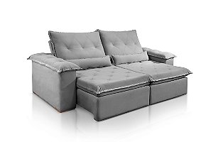 SOFA RETR SF.4250 VALENCIA 210CM VEL CINZA/526 - JC ESTOF