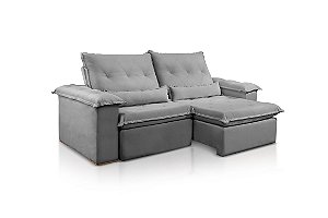 SOFA RETR SF.4250 VALENCIA 210CM VEL CINZA/526 - JC ESTOF
