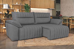 SOFA RETR SICILIA 270 VEL CHUMBO/TITANIO - BEST HOUSE