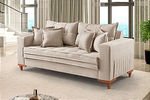 SOFA FIXO PORTUGAL 200CM LIN BEGE/24 - BOARETO