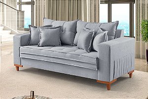 SOFA FIXO PORTUGAL 200CM LIN CINZA/27 - BOARETO