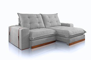 SOFA RETR SF.4310 DINAMARCA 250CM VEL PRATA/562 - JC ESTOF