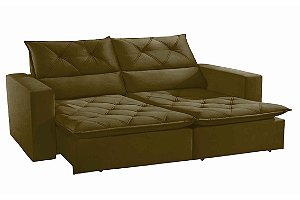 SOFA RETR IRON 180 BRC LISO VEL MARROM TEC 12115 - INNOVE