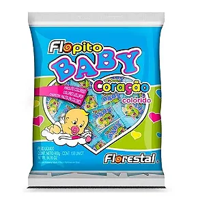 PIRULITO FLORESTAL FLOPITO BABY CORAÇÃO COLORIDO