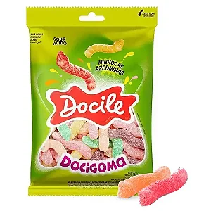 GOMA DOCILE DOCIGOMA MINHOCAS AZEDINHAS 500G