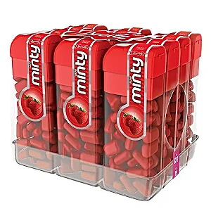 PASTILHA MINI MINTY MORANGO PCT12UNDS
