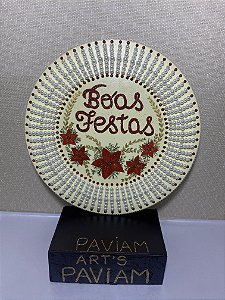 Mandala Boas Festas vermelha