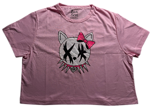 Cropped Hello Dark Kitty