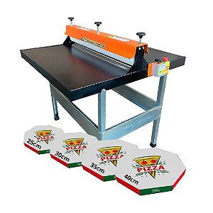 Kit Fábrica de Caixas de Pizza - Corte e Vinco Elétrica de 100cm + 4 Facas de Caixas 25+30+35+40cm