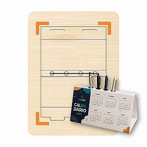 Faca de Corte e Vinco Calendário de Mesa com Suporte para Canetas - Folha A4