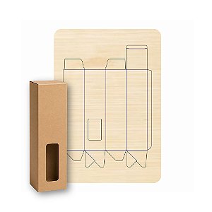 Faca de Corte e Vinco Caixa Para Vinho Com Visor 47x34cm