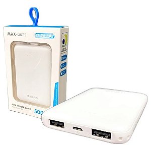 CARREGADOR PORTATIL POWER BANK 5000 - IT-BLUE - MAX-0529