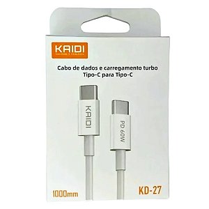 CABO DE CARREGAMENTO TURBO TIPO C PARA TIPO C  KD-27