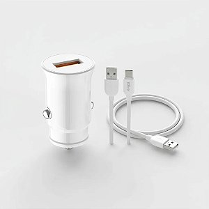 CARREGADOR VEICULAR TURBO QC 3.0 18W TIPO C - KAIDI - KD-501C-01