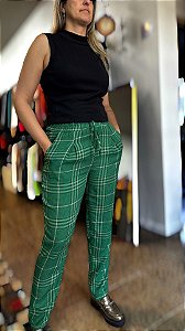 CALÇA SOLTINHA XADREZ VERDE G