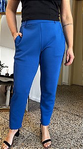 CALÇA FEM AZUL COM ELASTANO M/44