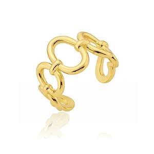 ANEL CIRCULOS UNIDOS BANHADO A OURO 18K