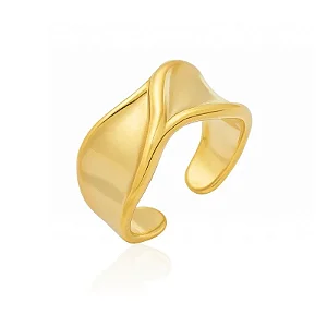 ANEL LAÇO PERFEITO AJUSTÁVEL BANHADO A OURO 18K