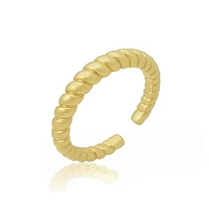 ANEL CIRCULOS LINDOS AJUSTÁVEL BANHADO A OURO 18K