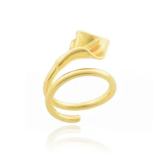 ANEL COPO DE LEITE BANHADO A OURO 18K