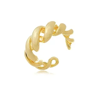 ANEL TORCIDO VAZADO M BANHADO A OURO 18K