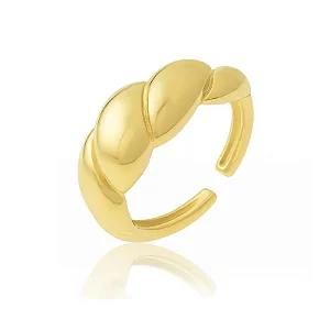 ANEL ONDAS DOURADAS AJUSTAVEL BANHADO A OURO 18K