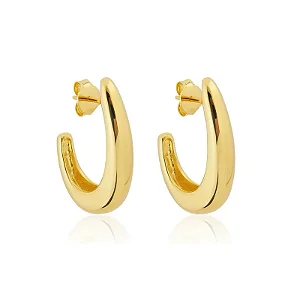 BRINCO ARGOLA JOTA ALONGADO BANHADO A OURO 18K