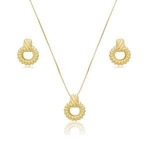 CONJUNTO JOLIE BANHADO A OURO 18K