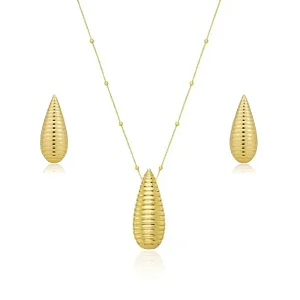 CONJUNTO LUXOR BANHADO A OURO 18K