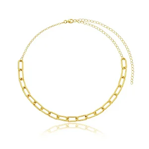 CHOKER RETANGULOS EM ELOS BANHADO A OURO 18K