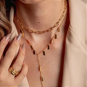 CHOCKER CORRENTE ELOS LILY BANHADO A OURO 18K