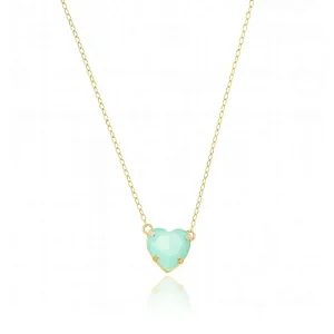 CORDÃO COEUR BLEU TURQUOISE BANHADO A OURO 18K