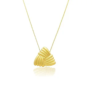 CORDÃO TRÍPLICE HASTE EM TRIÂNGULO UNIDO BANHADO A OURO 18K