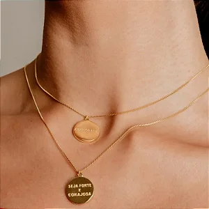 COLAR SEJA FORTE E CORAJOSA BANHADO A OURO 18K