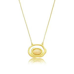 CORDÃO OVO DE DRAGÃO BANHADO A OURO 18K
