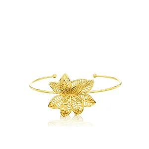 BRACELETE GIRASSOL VAZADO BANHADO A OURO 18K