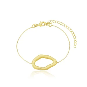 PULSEIRA ONDAS ABSTRATAS VAZADO BANHADA A OURO 18K