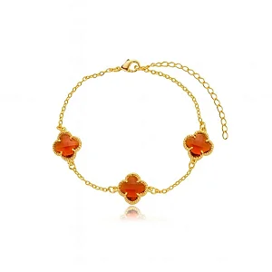 PULSEIRA FLOR RICA RUBRA 10MM BANHADA A OURO 18K