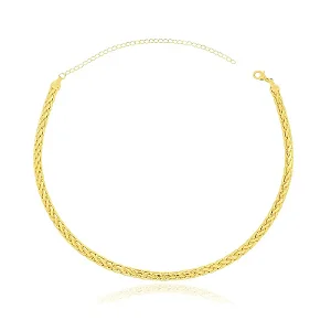 CHOKER CORRENTE CONTÍNUA BANHADO A OURO 18K