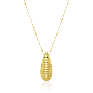 CORDÃO GOTA DA FORTUNA LONGO BANHADA A OURO 18K