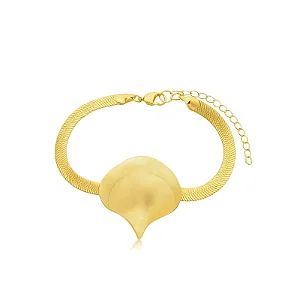 PULSEIRA JÓIA ABSTRATA CIRCULAR BANHADA A OURO 18K