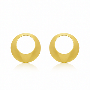 BRINCO LUA ESFERA VAZADO BANHADO A OURO 18K