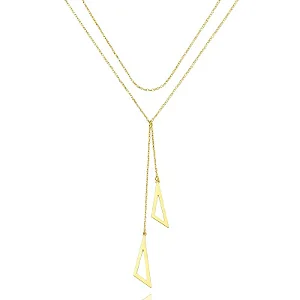 CORDÃO TRIANGULO DAS BERMUDAS DUPLO BANHADO A OURO 18K